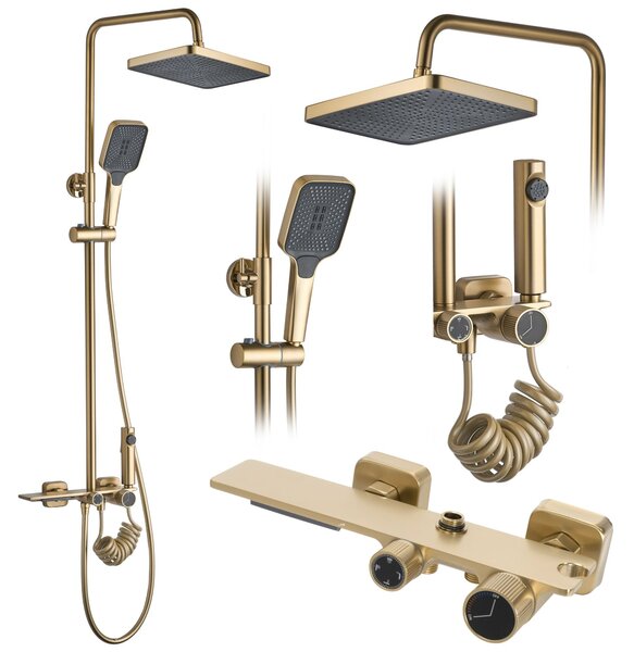Tuš set REA HELIX Brush Gold