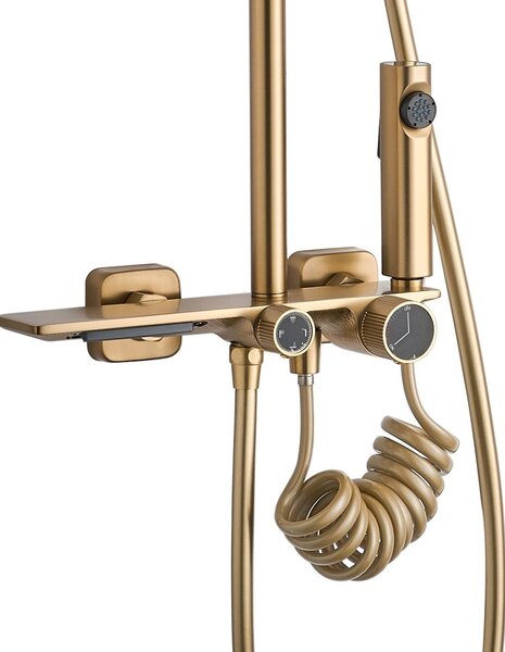 Tuš set REA HELIX Brush Gold