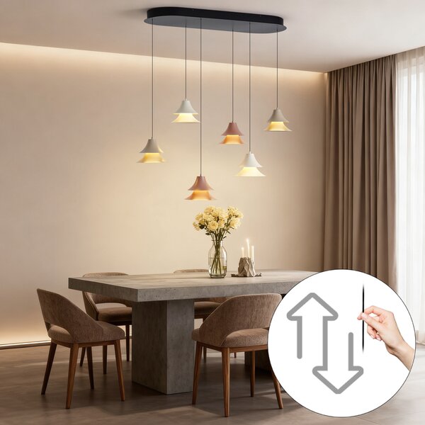 Viseća svjetiljka višebojna uklj. LED prigušiva 6-svjetla Easylift - Witch