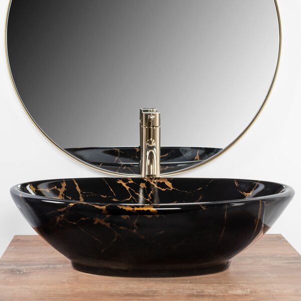 Nadgradni umivaonik Pamela Black Marble Shiny