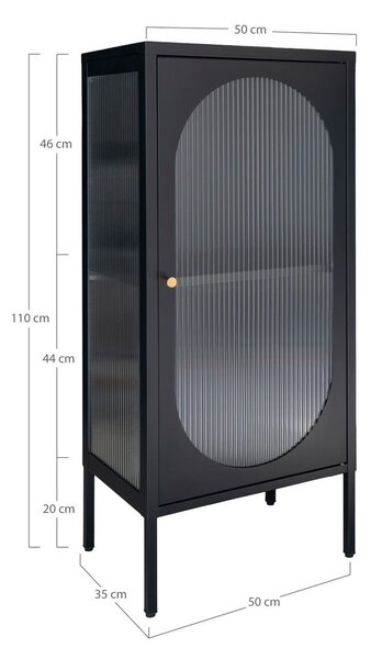 Crna metalna vitrina 50x110 cm Adelaide – House Nordic