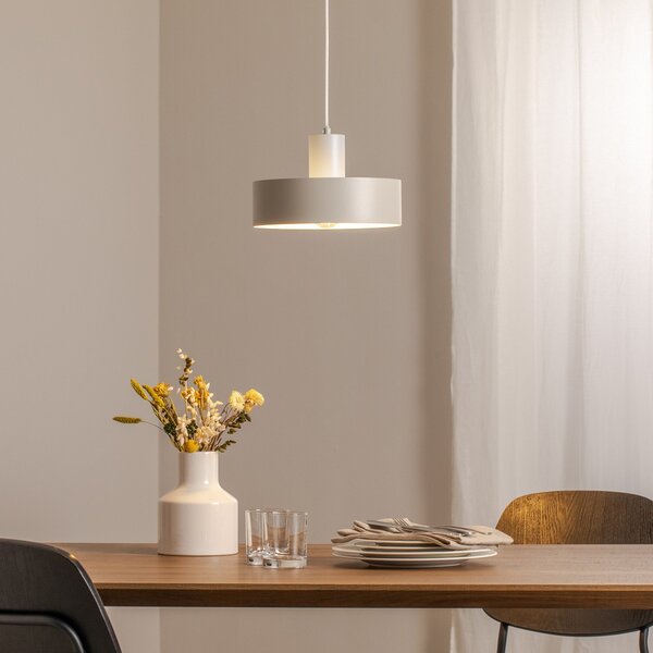SIGMA Viseća svjetiljka Rif M, taupe, 1 žarulja, Ø 25 cm, čelik, prigušiva, Bež, Dnevni boravak/blagovaonica, Metal