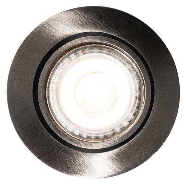 Set od 6 modernih ugradbenih reflektora boje metala GU10 50 mm okruglih podesivih - Cisco