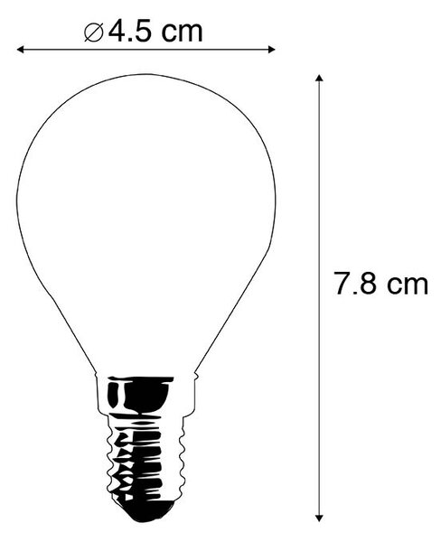 Set od 4 E14 prigušivih LED žarulja P45 prozirne 3W 250lm 2700K