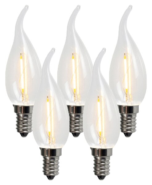 Set od 5 E14 LED žarulja s filamentom u obliku svijeće BXS35 1W 100LM 2200K