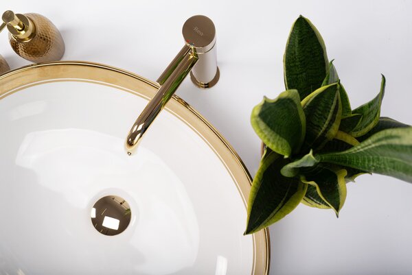 Nadgradni umivaonik Rea Margot White/Gold