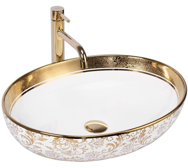 Nadgradni umivaonik Rea Margot White/Gold