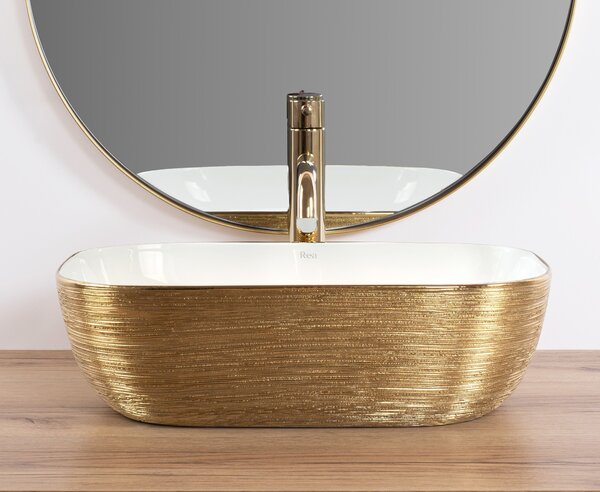Nadgradni umivaonik Rea Belinda White GOLD BRUSH