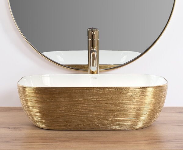 Nadgradni umivaonik Rea Belinda White GOLD BRUSH