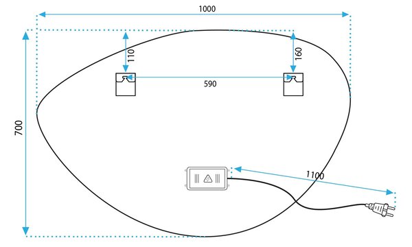 Ogledalo LED 70x100cm FOG