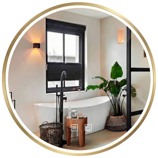 Ogledalo LED 70cm MMJ BRUSH GOLD