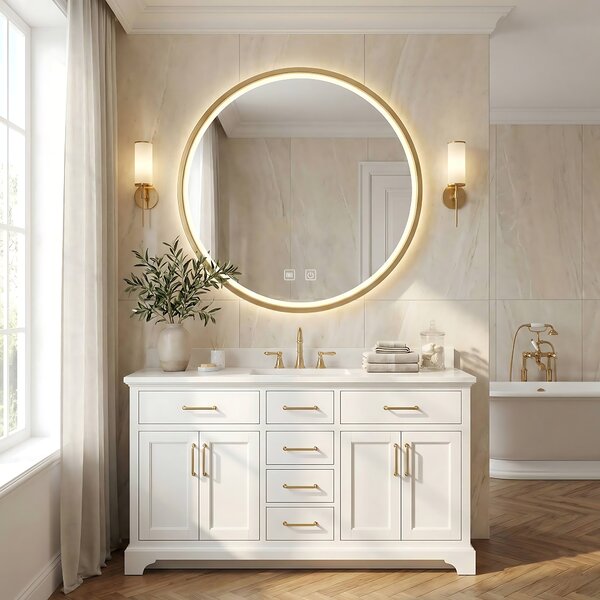 Ogledalo LED 70cm MMJ BRUSH GOLD