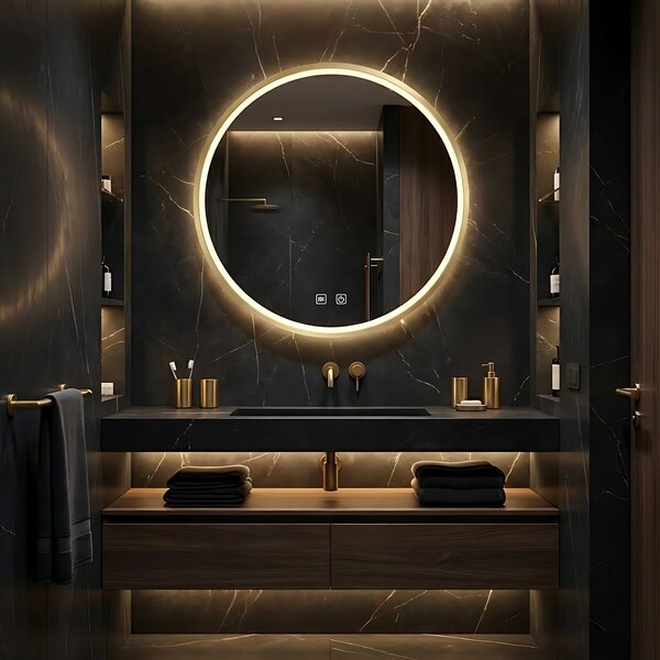 Ogledalo LED 70cm MMJ BRUSH GOLD