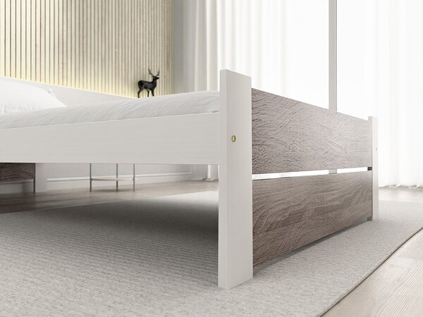 Krevet IKAROS DOUBLE 90 x 200 cm, bijela/tartuf hrast Podnica: Sa podnicom od letvi, Madrac: Bez madraca