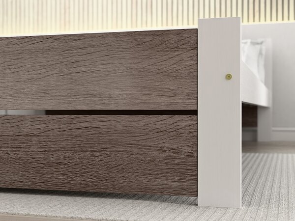 Krevet IKAROS DOUBLE 120 x 200 cm, bijela/tartuf hrast Podnica: Bez podnice, Madrac: Bez madraca