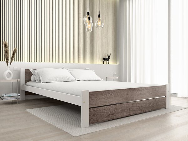 Krevet IKAROS DOUBLE 120 x 200 cm, bijela/tartuf hrast Podnica: Bez podnice, Madrac: Bez madraca