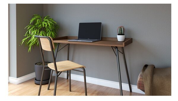 Radni stol s pločom u drvenom dekoru orah 52x115 cm Rayburn – Woodman