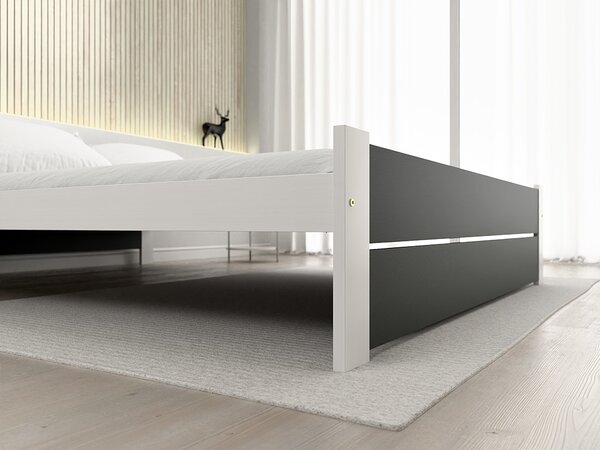 Krevet IKAROS DOUBLE 120 x 200 cm, antracit/bijela Podnica: Sa lameliranom podnicom, Madrac: Bez madraca