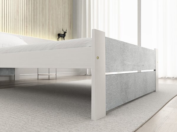Krevet IKAROS DOUBLE 90 x 200 cm, beton/bijela Podnica: Sa lameliranom podnicom, Madrac: Bez madraca
