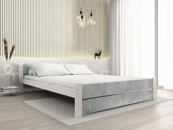 Krevet IKAROS DOUBLE 160 x 200 cm, beton/bijela Podnica: Bez podnice, Madrac: Bez madraca