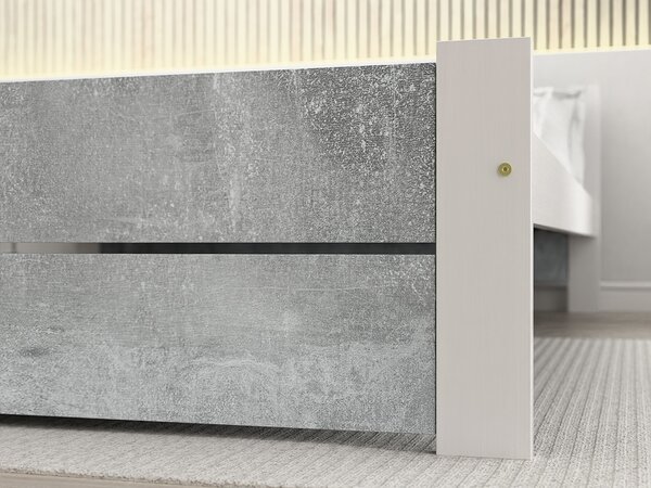 Krevet IKAROS DOUBLE 160 x 200 cm, beton/bijela Podnica: Bez podnice, Madrac: Bez madraca