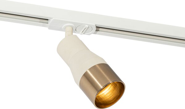 Moderni reflektor bež s zlatom za 1-fazni sustav tračnica GU10 50 mm - Iconic Kohua