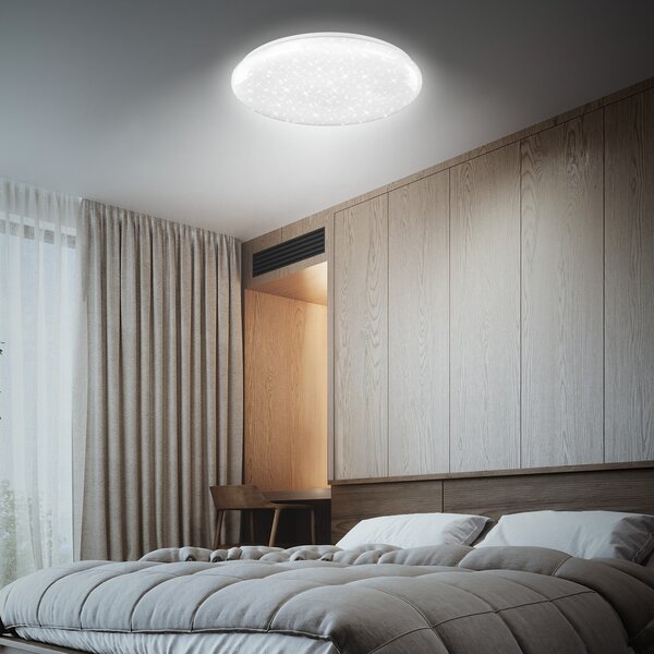 Briloner Bright Sky LED stropna svjetiljka, bijela, 51 W, zvjezdano nebo, prigušiva, Bijela, Dnevni boravak/blagovaonica, Plastika