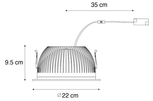 Set od 6 ugradbenih reflektora bijeli, uklj. LED 3000K-5000K - Elias