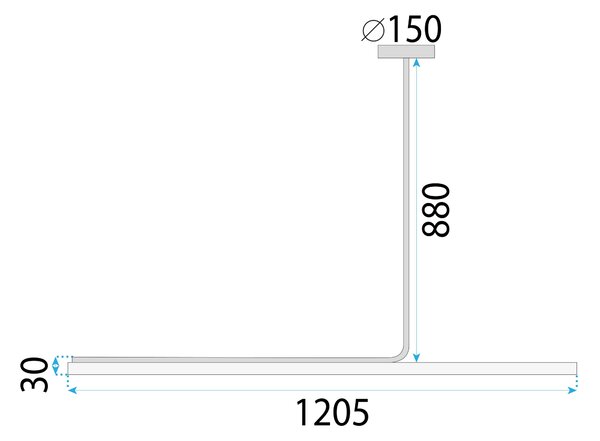 Lampa Viseća LED APP1659-CP Black 120cm