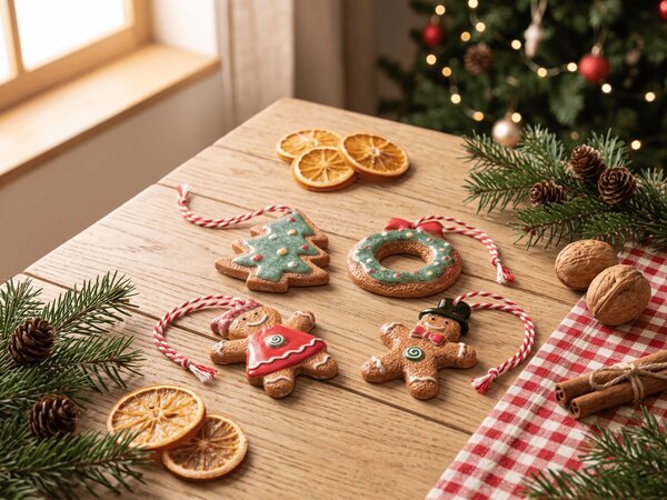 Set od 4 kom božićnih ukrasa GINGERBREADS 6 cm