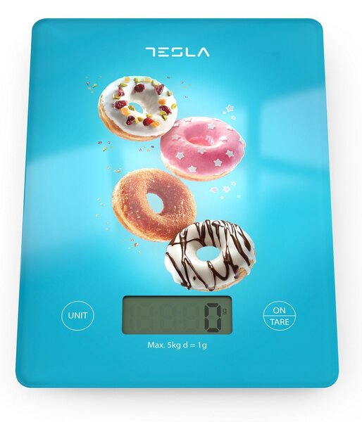 Staklena LCD kuhinja skala do 5 kg plava