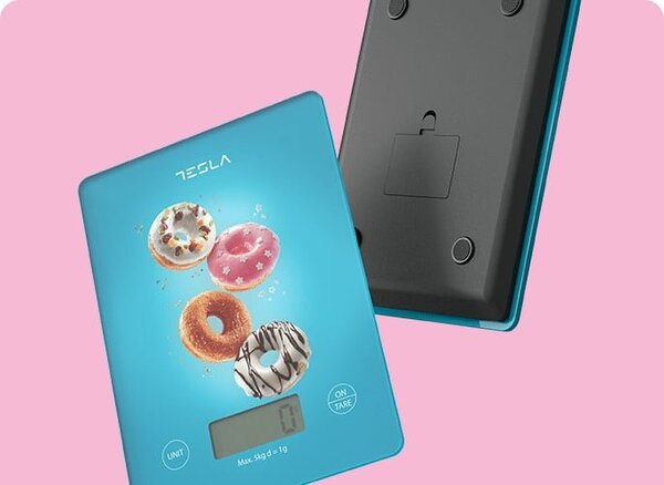 Staklena LCD kuhinja skala do 5 kg plava