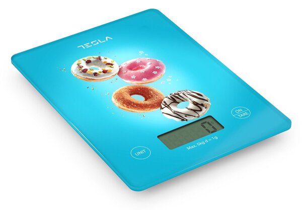 Staklena LCD kuhinja skala do 5 kg plava