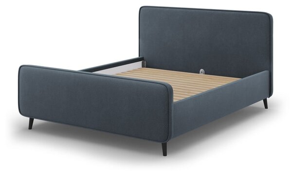 Plavo-sivi tapecirani bračni krevet s podnicom 140x200 cm Kaia - Micadoni Home