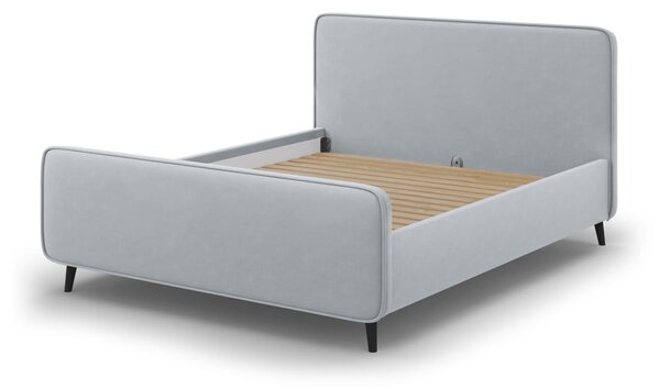 Svijetlo sivi tapecirani bračni krevet s podnicom 160x200 cm Kaia - Micadoni Home