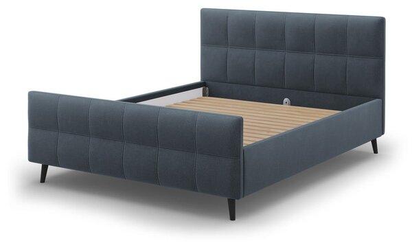 Plavo-sivi tapecirani bračni krevet s podnicom 140x200 cm Gigi - Micadoni Home