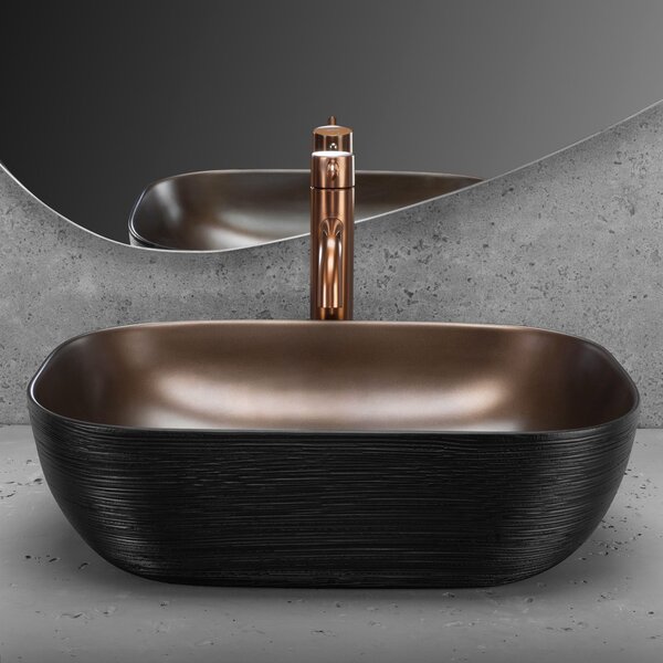Nadgradni umivaonik Rea Belinda COPPER BRUSH / Black