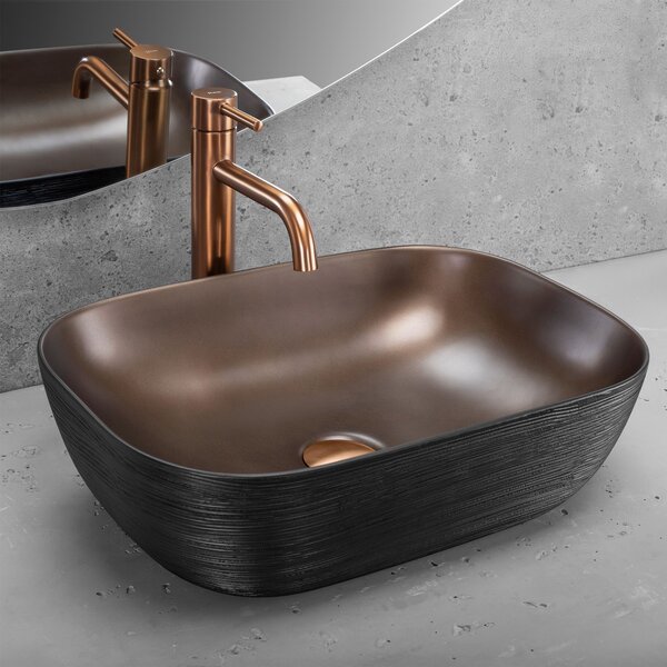 Nadgradni umivaonik Rea Belinda COPPER BRUSH / Black