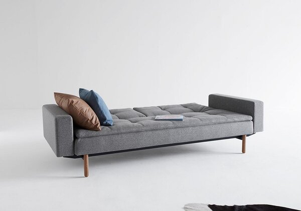 Kauč DUBLEXO SOFA BED s rukonaslonima i s svjeto drvenim nogicama