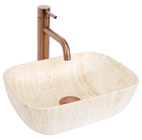 Nadgradni umivaonik Rea BELINDA MINI TRAVERTINE MATT