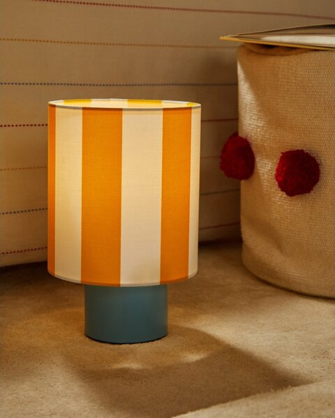 Žuta /plava stolna lampa s tekstilnim sjenilom (visina 25 cm) Ciral – Kave Home