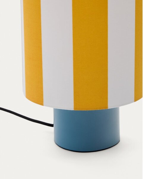 Žuta /plava stolna lampa s tekstilnim sjenilom (visina 25 cm) Ciral – Kave Home