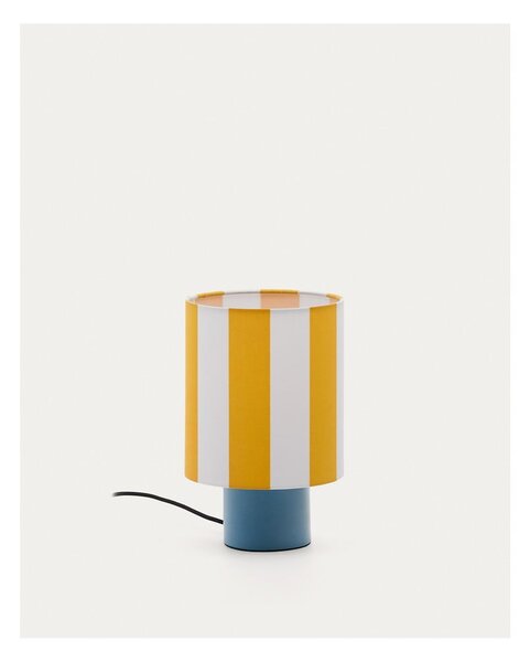 Žuta /plava stolna lampa s tekstilnim sjenilom (visina 25 cm) Ciral – Kave Home