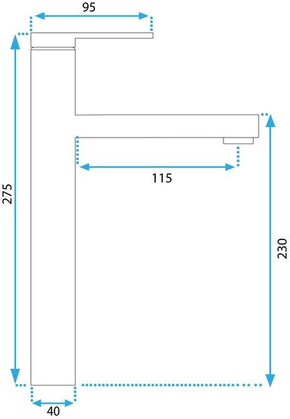 Slavina za umivaonik Rea Pixel Chrome High