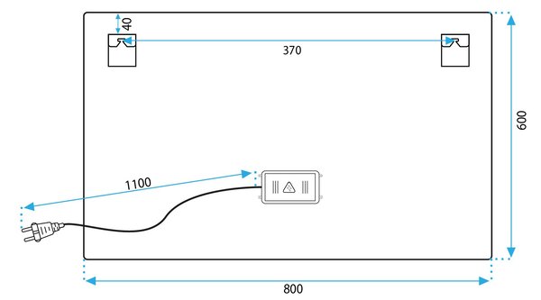 Ogledalo LED 80x60cm P10407