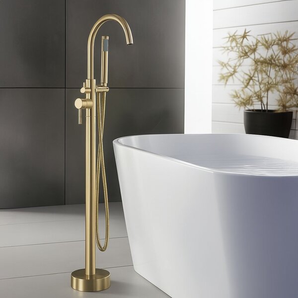 Samostojeća pipa Rea Lungo brush gold