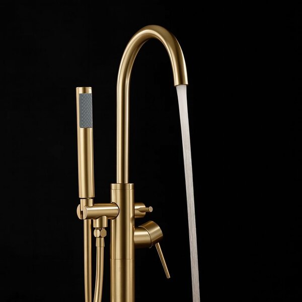 Samostojeća pipa Rea Lungo brush gold
