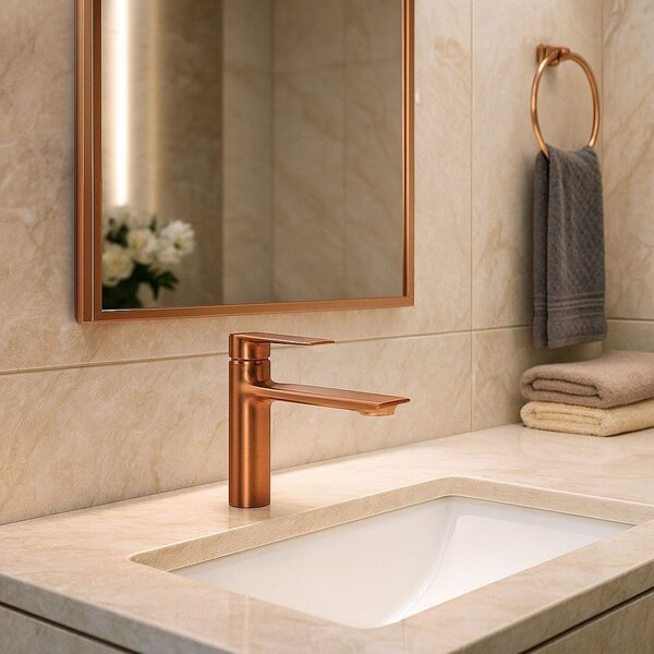 Slavina za umivaonik Rea Storm COPPER BRUSH Low