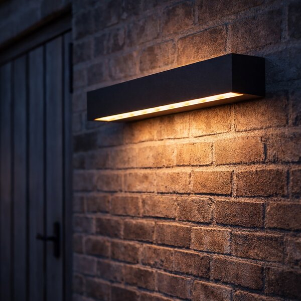 Industrijska vanjska zidna svjetiljka crna 55 cm uklj. LED IP65 - Hannah