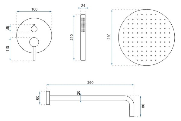 Tuš set Rea Lungo Titan + BOX